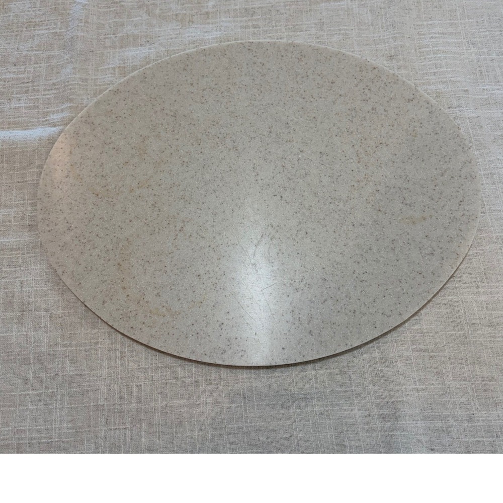 Vintage Oval Speckled Stone Look Cutting Board Serving Platter Beige 14x11